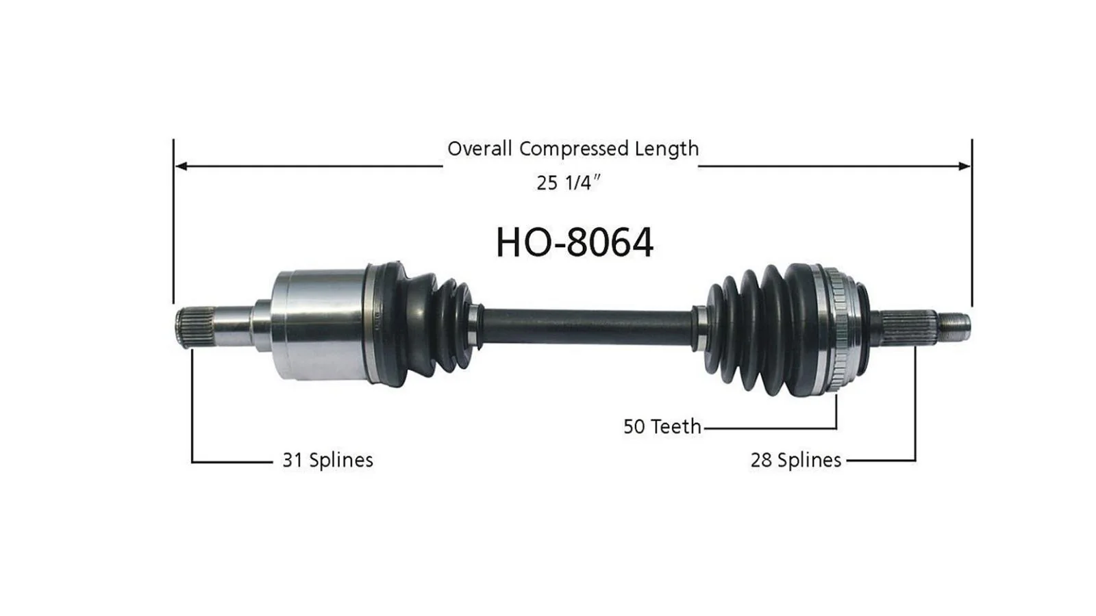 Acura RL 96-04 TL 96-98 Passenger side CV Drive Axle Shaft HO-8064