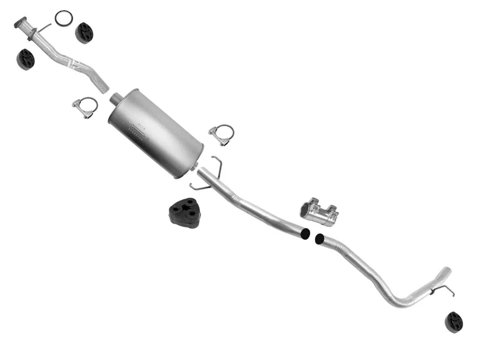 Muffler Tail Pipe Exhaust System for Toyota T100 4 Wheel Drive 3.4L 1995 1998