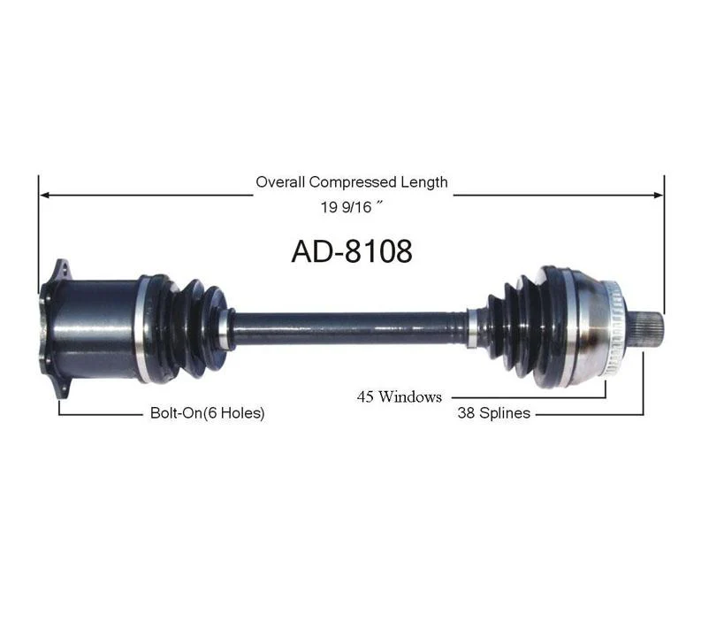 Fits ALLROAD QUATTRO 2001-2005 Manual Transmission Front Passenger CV Axle Shaft