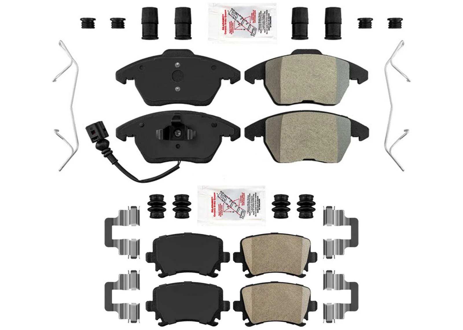 AME Front & Rear Disc Brake Pad Set for Volkswagen Rabbit 2006 2007 2008 2009