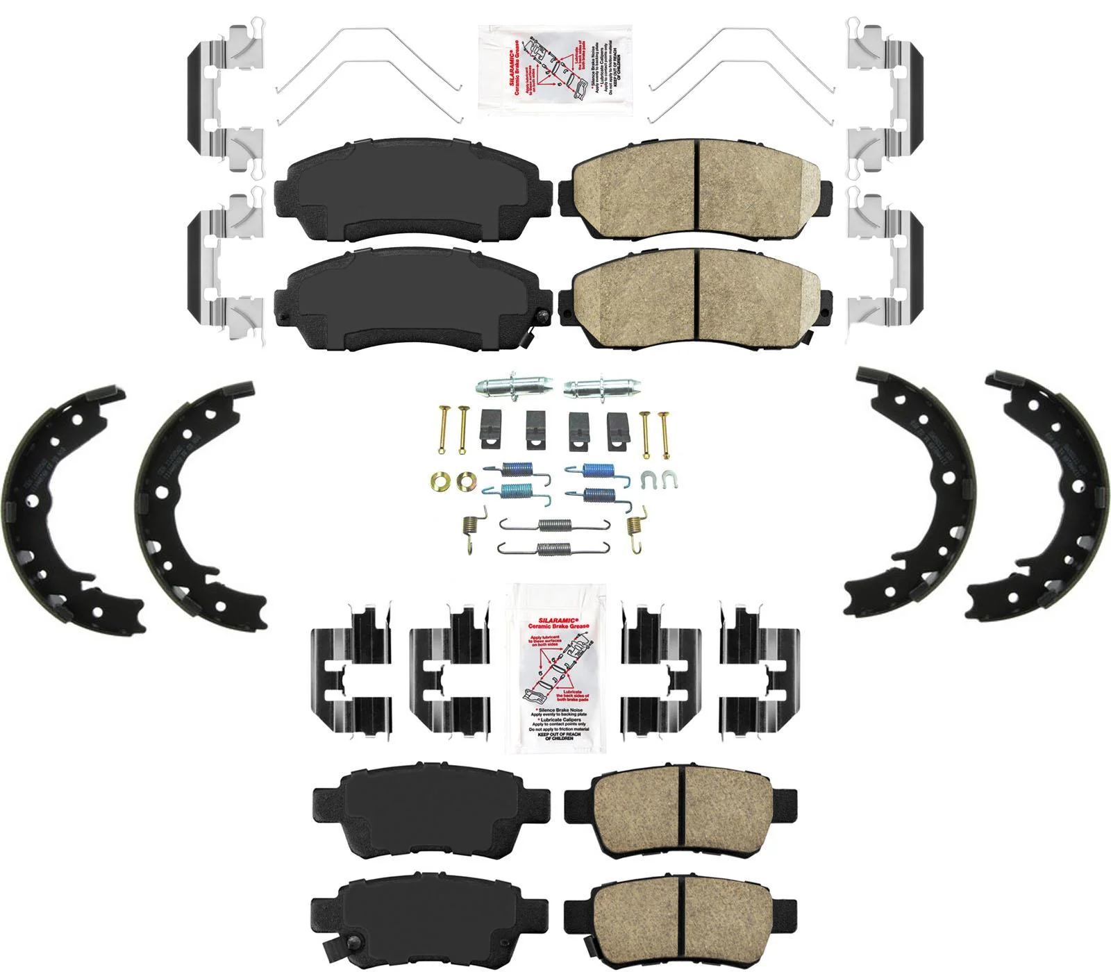 AmeriBrake Ceramic Brake Pads Hardware Parking Fits for 2005-2010 Honda Odyssey