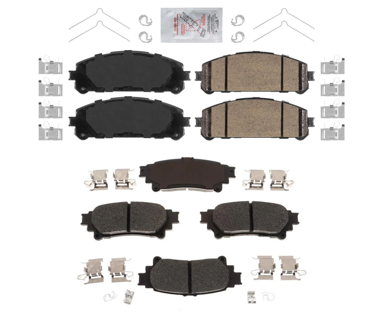 AmeriBrake Premium Ceramic Brake Pads Hardware for Toyota Highlander 2020-2023
