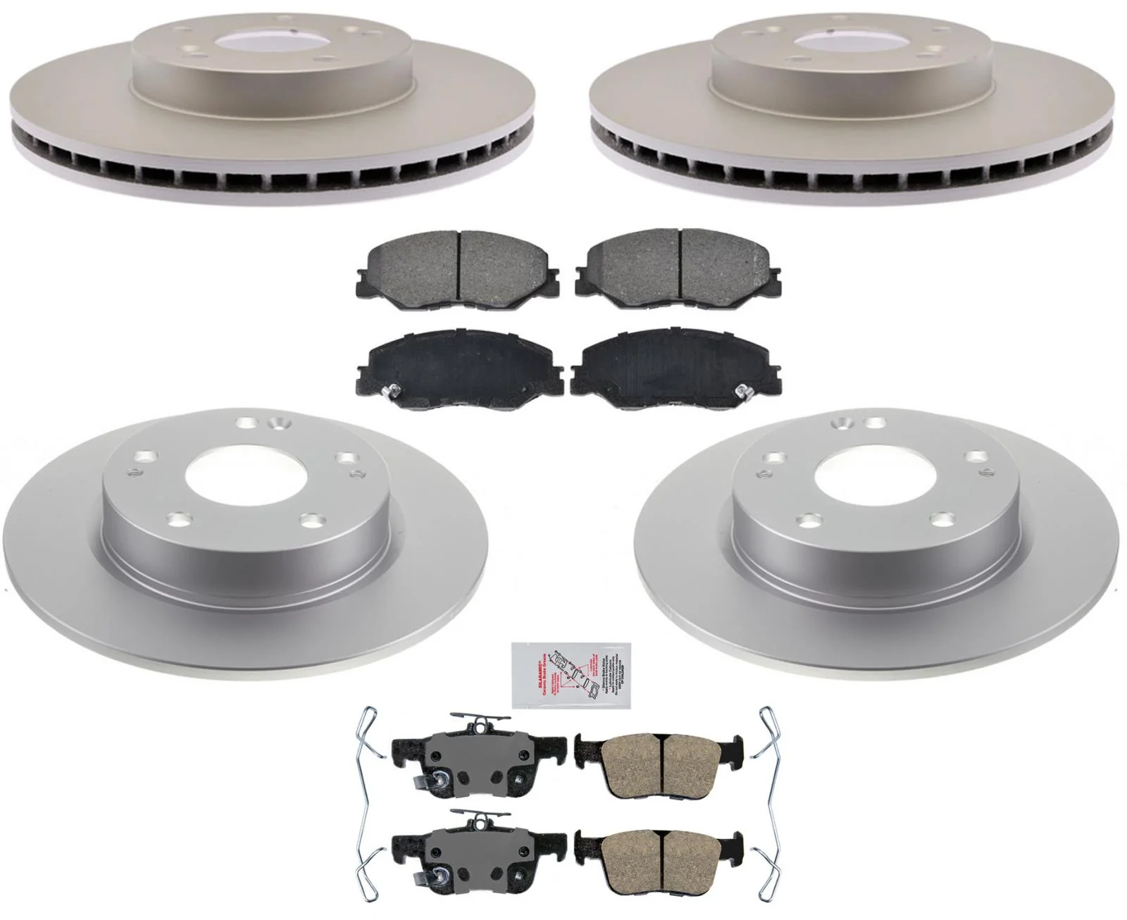 AmeriBRAKES Coated Brake Rotors Ceramic Brake Pads For Honda Civic 2022-2024