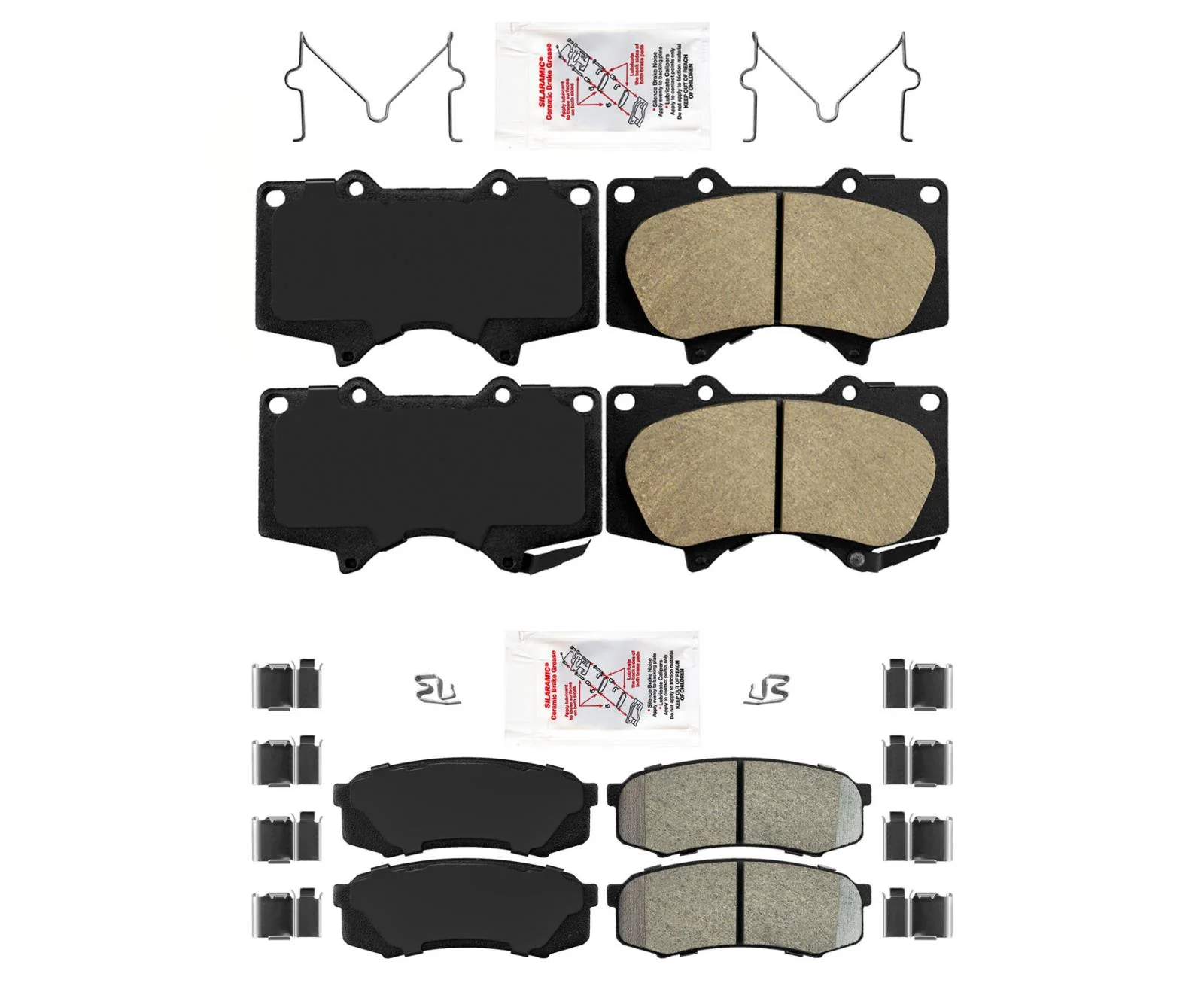AmeriBRAKES Front & Rear Brake Pads For Toyota 4Runner 2010-2021 4.0L V6