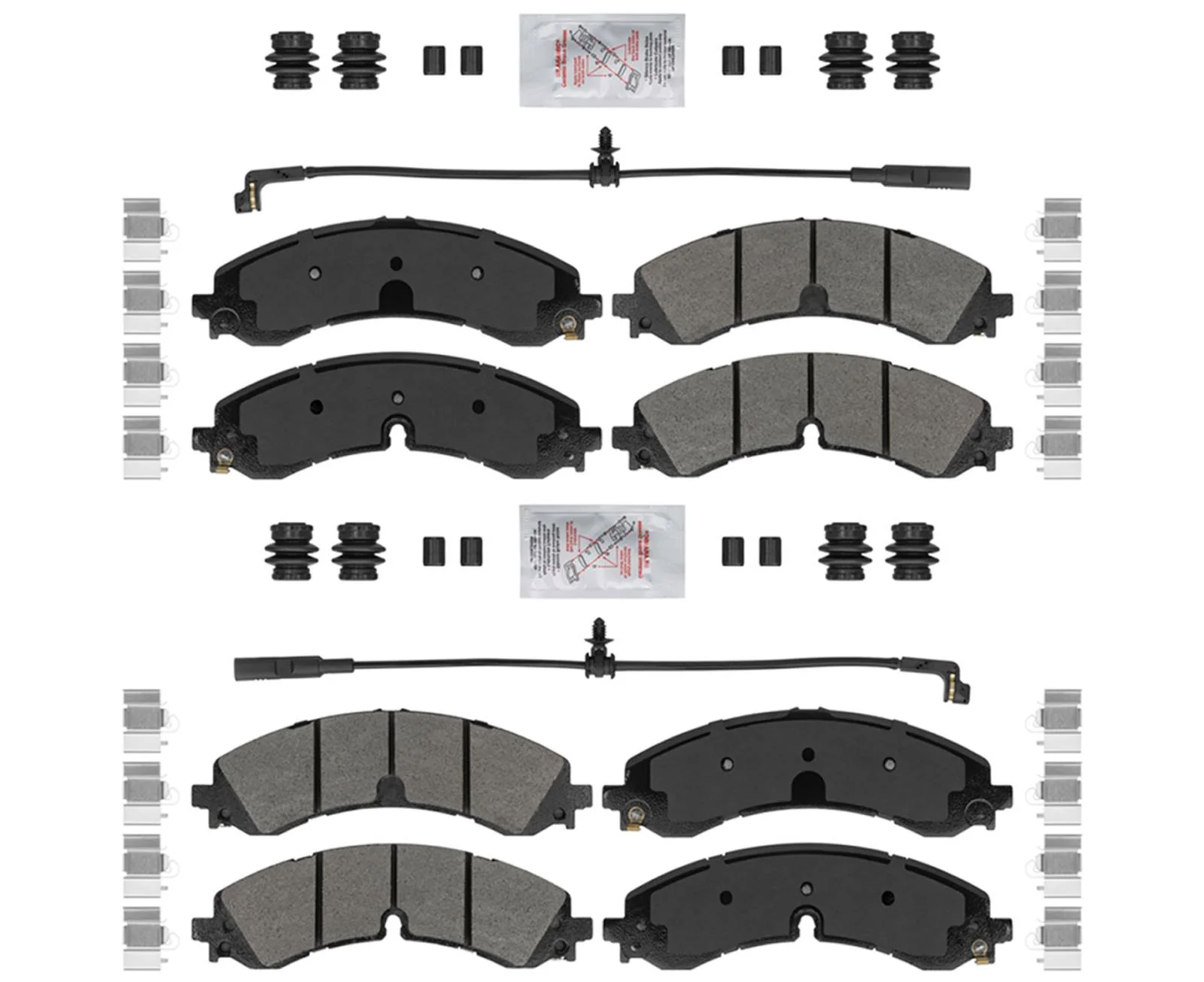 Front & Rear Fleet Duty Pads W/ Hardware For 2020 2023 2024 GMC Sierra 3500HD