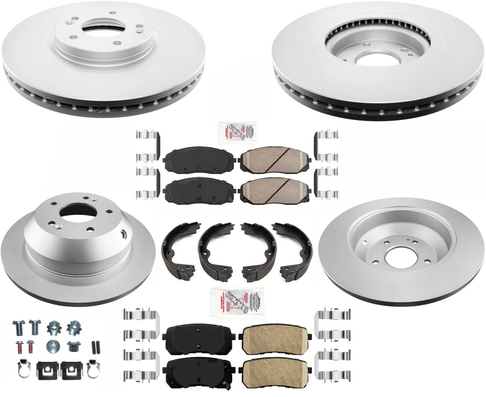 AmeriBRAKES GEO Coated Disc Brake Rotors & Pads Kit For KIA Sedona 2020-2021