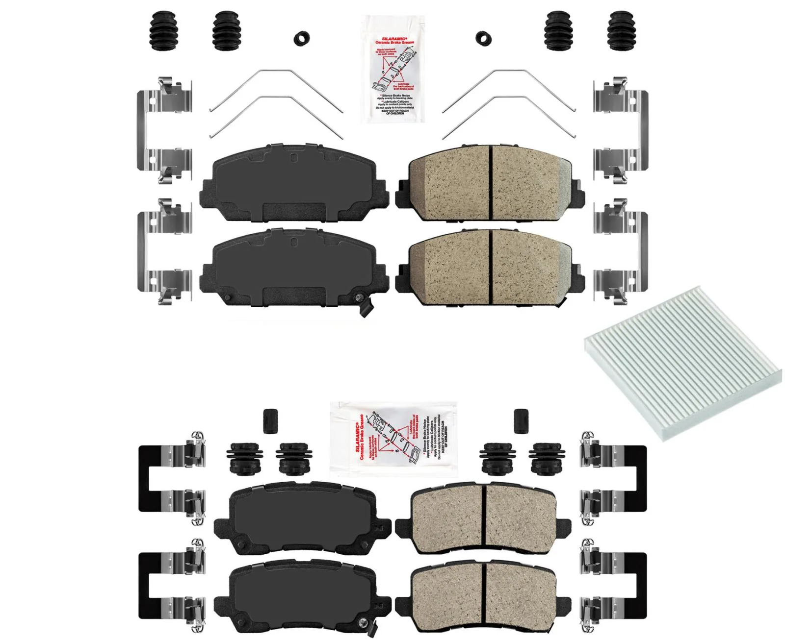 AmeriPLATINUM Front & Rear Ceramic Pads Hardware For Acura RLX 2014-2020