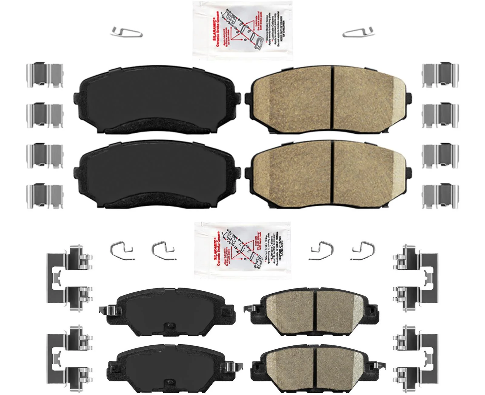 AmeriPro Ceramic Front + Rear Disc Brake Pads Hardware For 2019-2021 Mazda CX-5