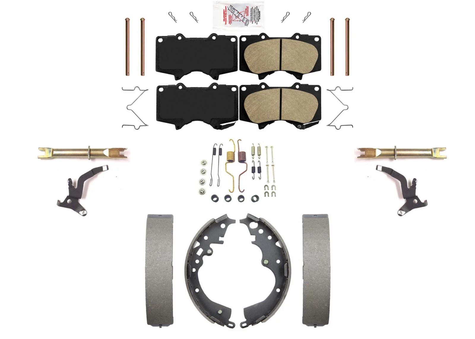 AmeriPro Master Disc Brake Pad Brake Shoes For Toyota Tacoma 2005-2022 4x4 6 Lug