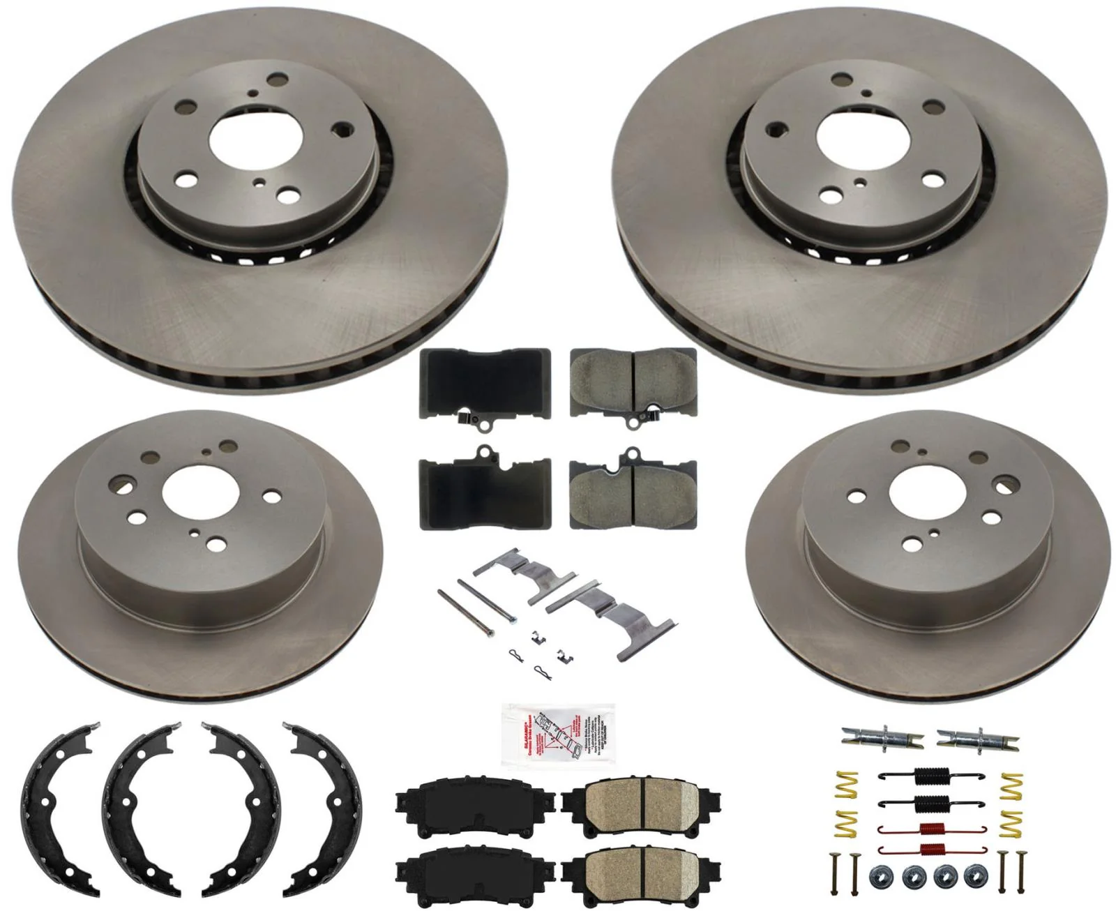 Front & Rear Brake Rotors Brake Pads Brake Shoes Kit For Lexus GS450H 2013-2018