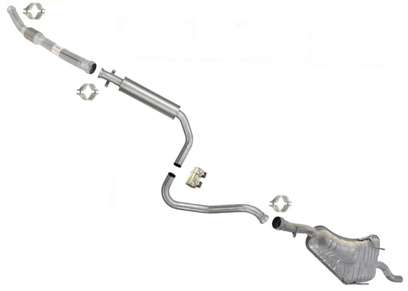 Extension Pipe Resonator Muffler For Saab 900 2.0L Turbo 1994 1995 1996 1998