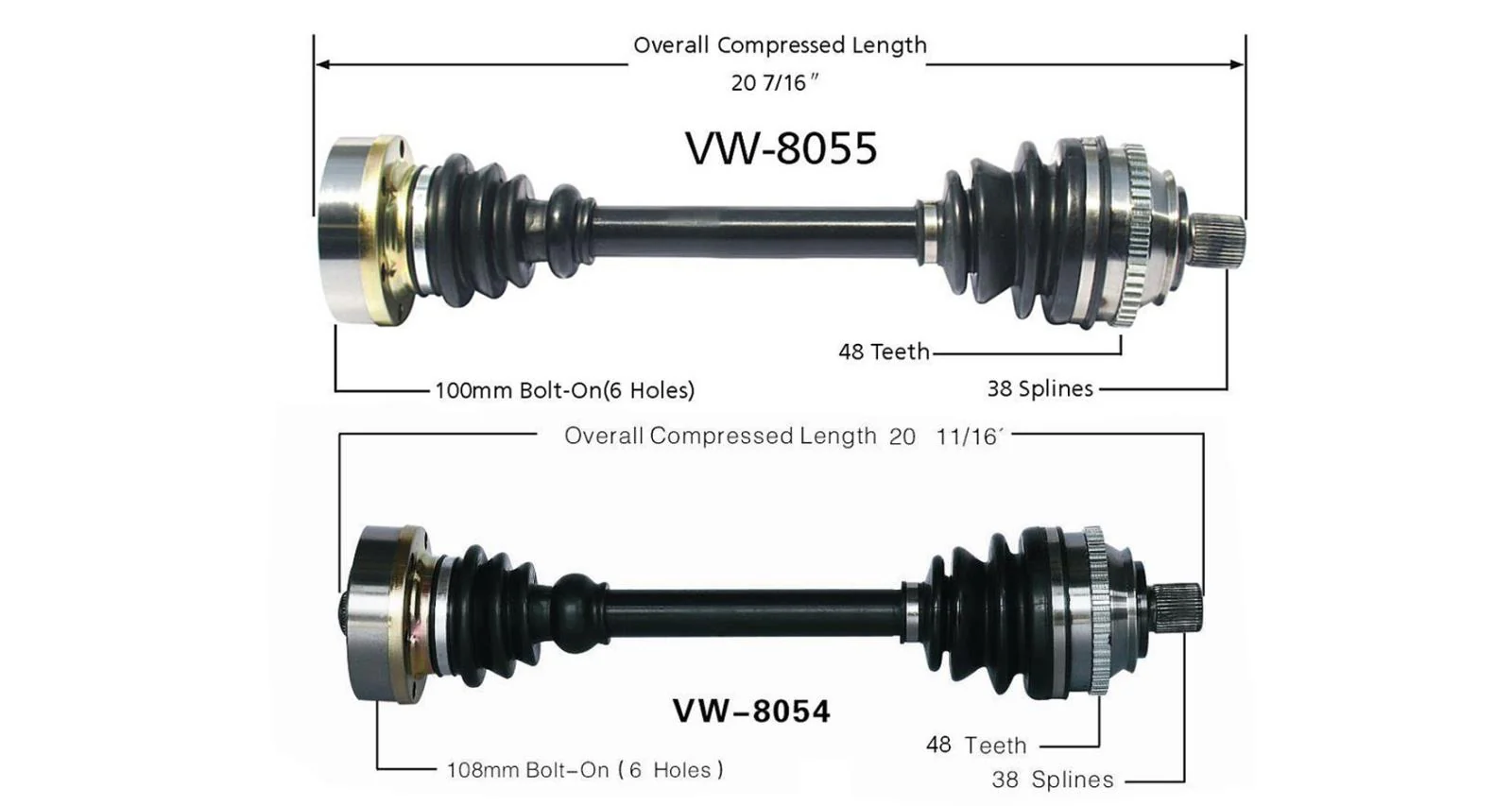 Set Driver and Passenger Side EUROVAN 93-01 VW-8055 VW-8054