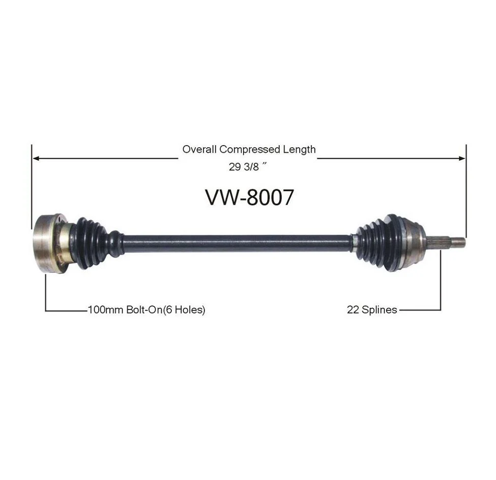 CABRIOLET 1985-1993 SCIROCCO 1985-1988 Passenger Side Cv Shaft Axle