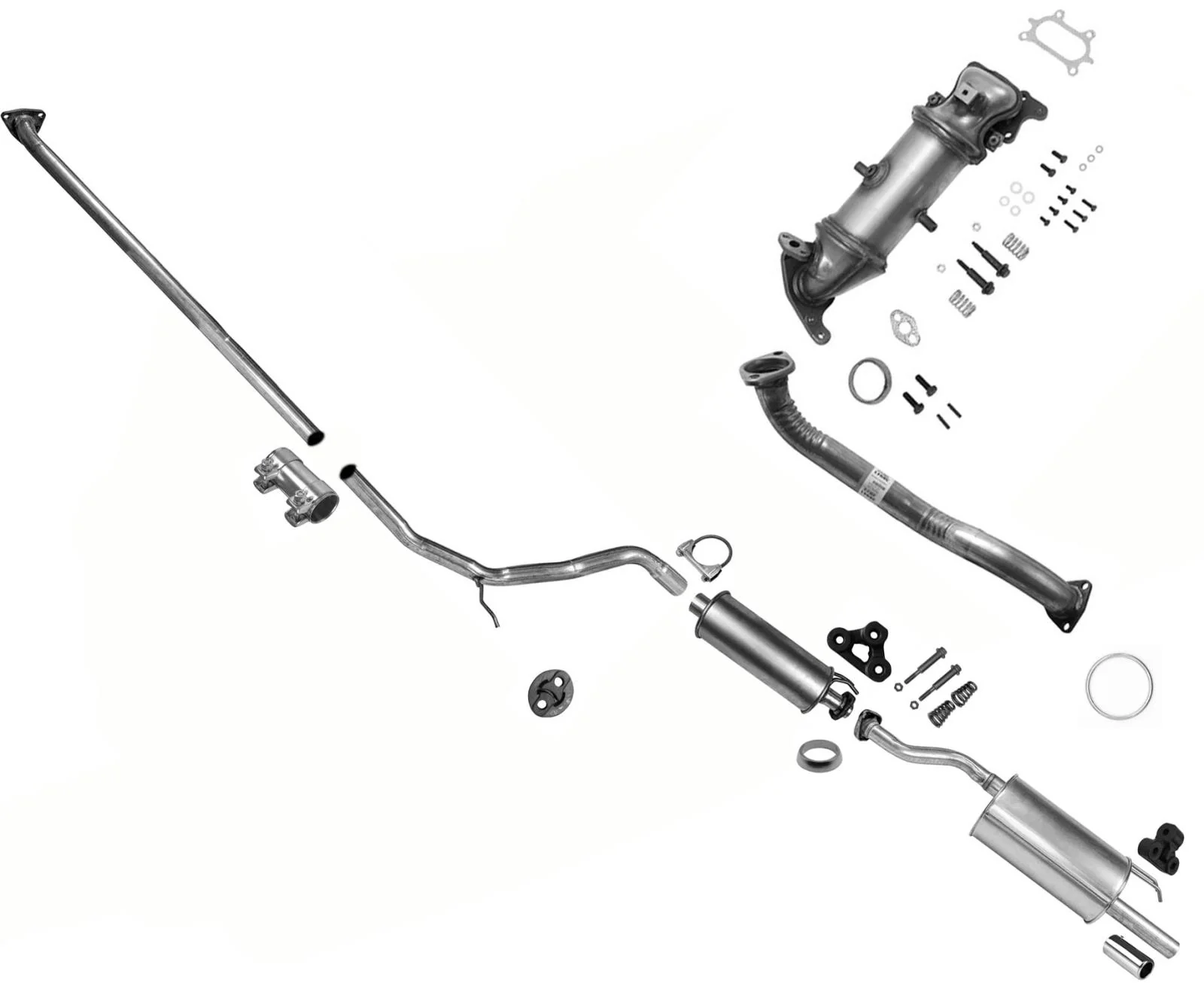 Catalytic Converter Exhaust Pipe Muffler Tail pipe For 06-2011 Civic Sedan 1.8L