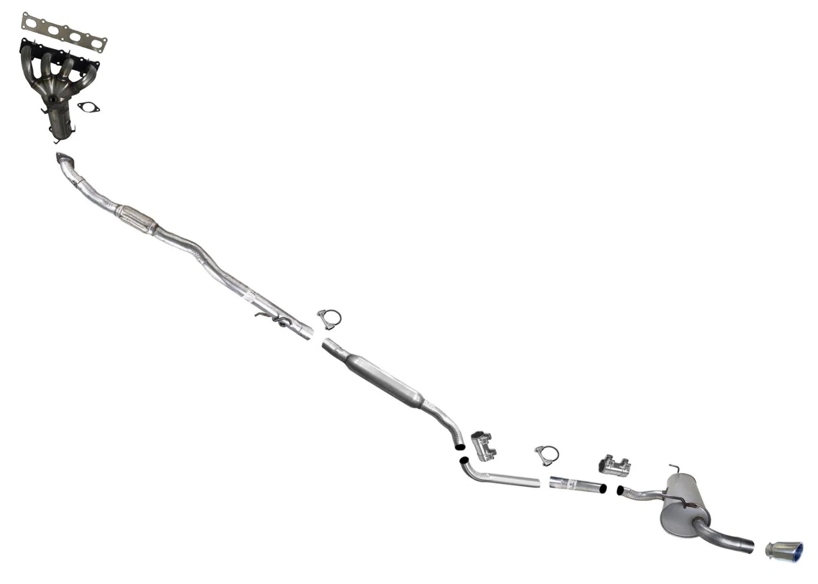 Catalytic Converter Pipe Muffler for Jeep Cherokee 2.4L Front Wheel Drive 14-18
