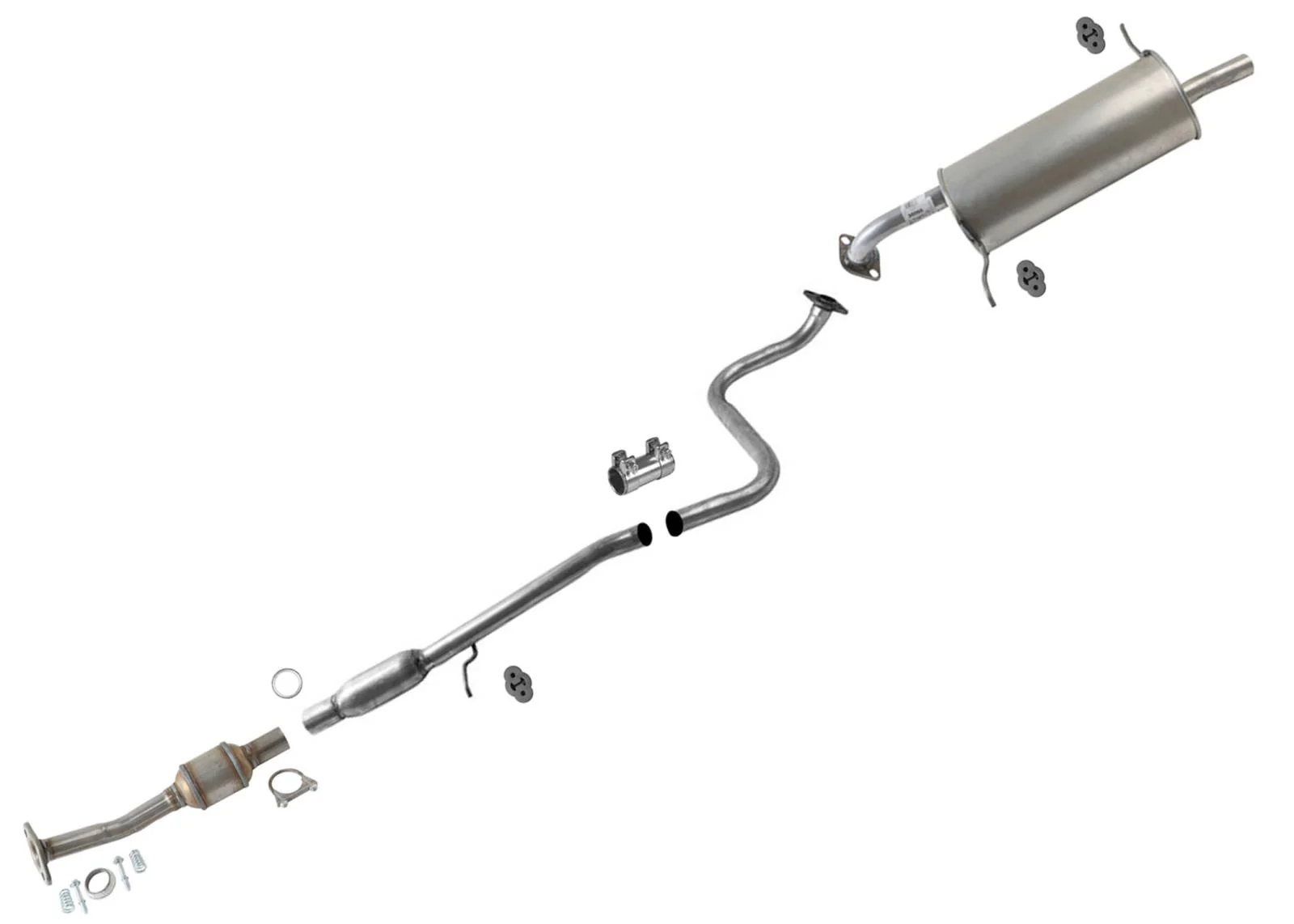 Catalytic Converter Rear Resonator Exhaust System Muffler for 2011-2014 Mazda 2
