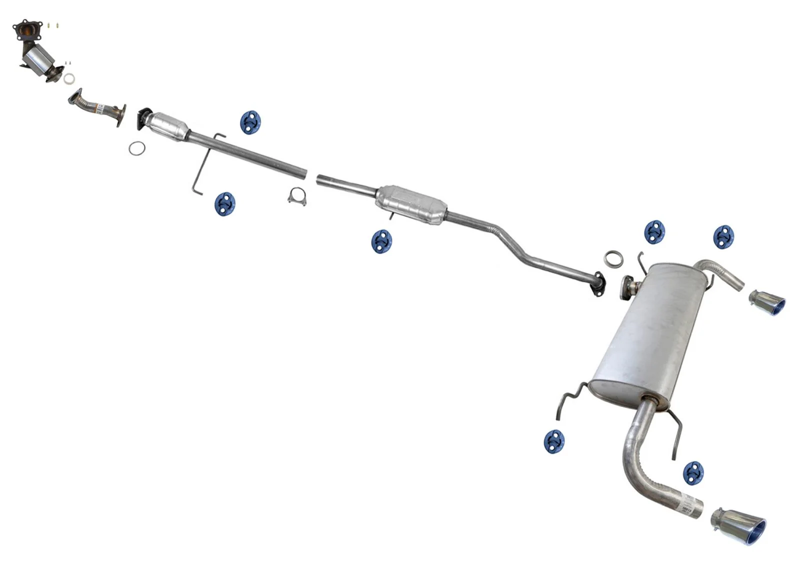 Catalytic Converter Resonator Ext Pipe Muffler Exhaust System for CX-7 07-09