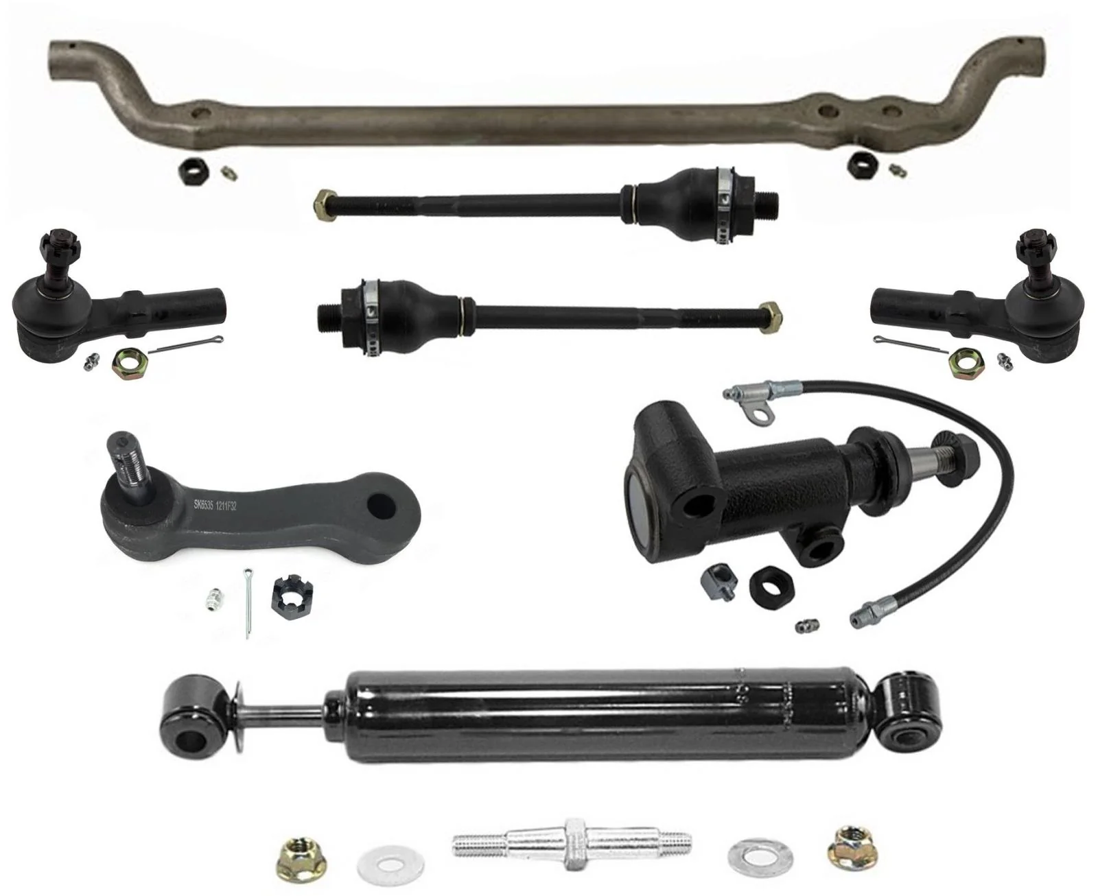 Center Link Tie Rods For Chevrolet Silverado 2500HD 2001-2010 4 Wheel Drive 7Pc