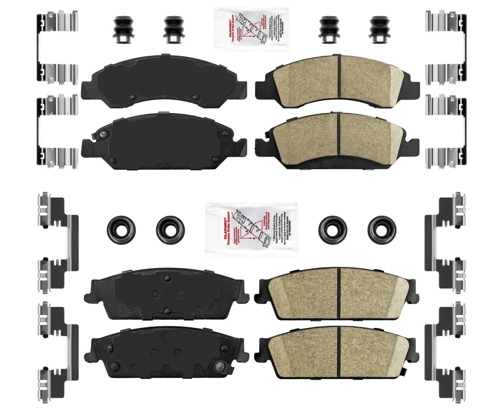 Ceramic Front + Rear Brake Pads FOR 2008-2014 CADILLAC ESCALADE; ESV & EXT