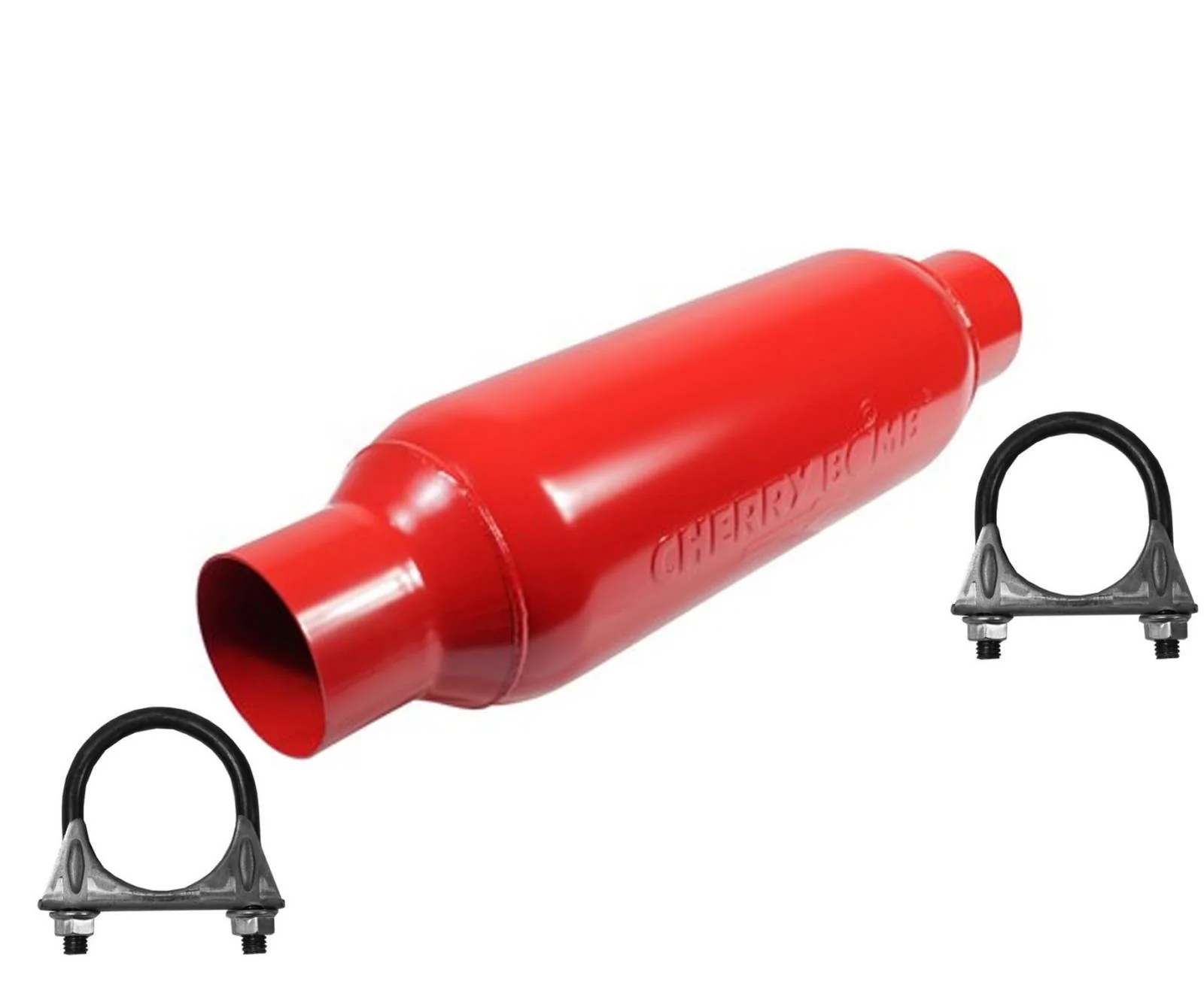 Cherry Bomb M80250 Muffler 19 inch OAL, 13 in Body 2.5" Inlet  2.5" Outlet