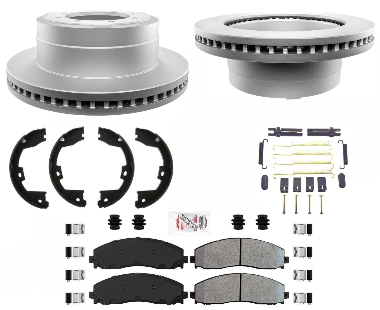 Coated Rear Brake Rotors Fleet Brake Pads For Ford F350 Super Duty 2014-22 DRW