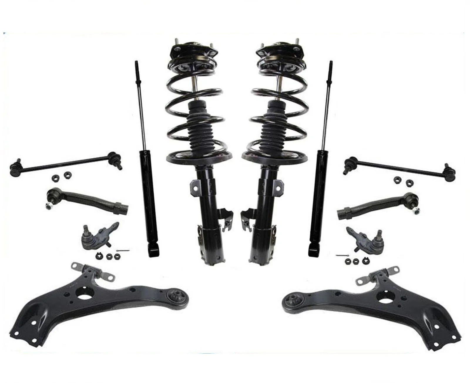 Front Struts Shocks Control Arms TIe Rods For Sienna Front Wheel Drive 2011-20
