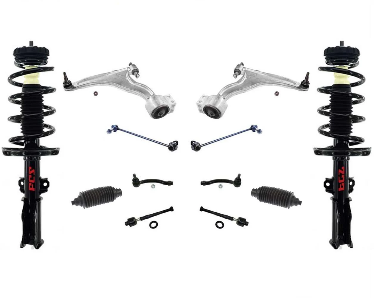 Coil Spring Struts Control Arm Ball Joints Rods Fits 2010-2016 Cadillac SRX 12Pc