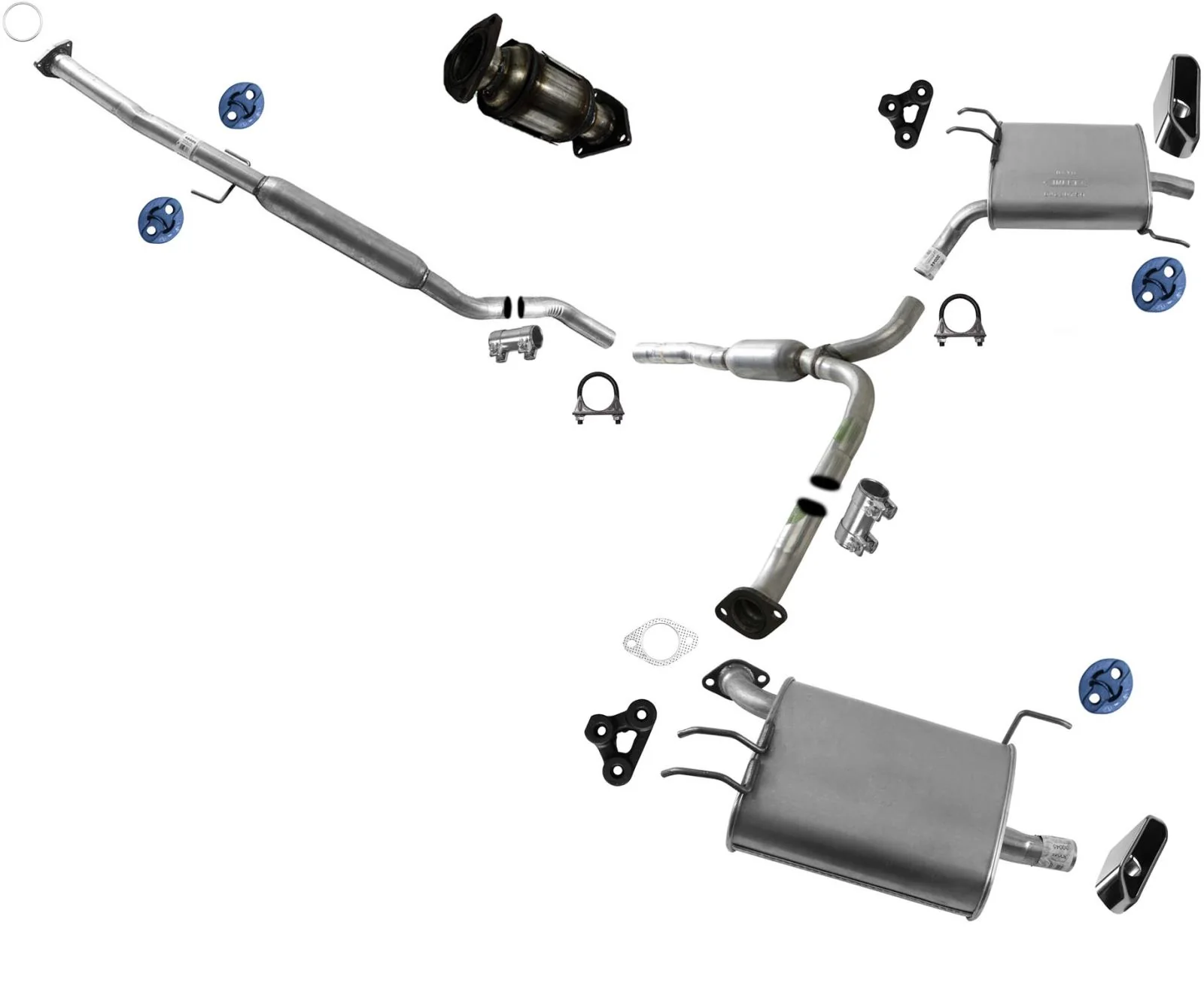 Converter Resonator Rear Dual Muffler Exhaust System For Acura TL 3.5L 09-2014