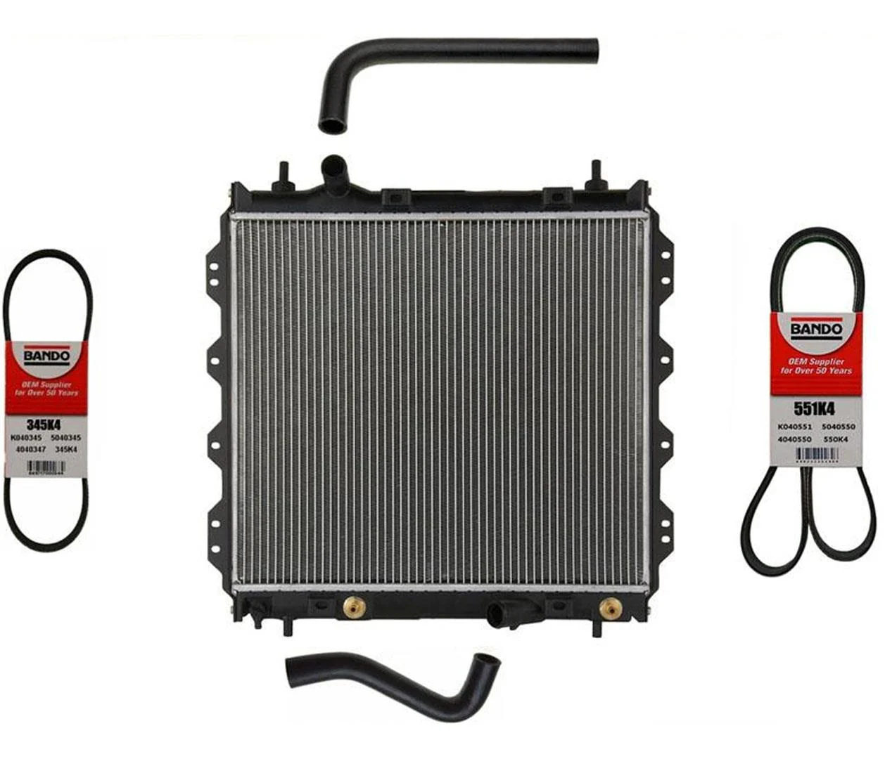Cooling Radiator Kit Hoses and Belts For 01-10 PT Cruiser Non Turbo W Radiator