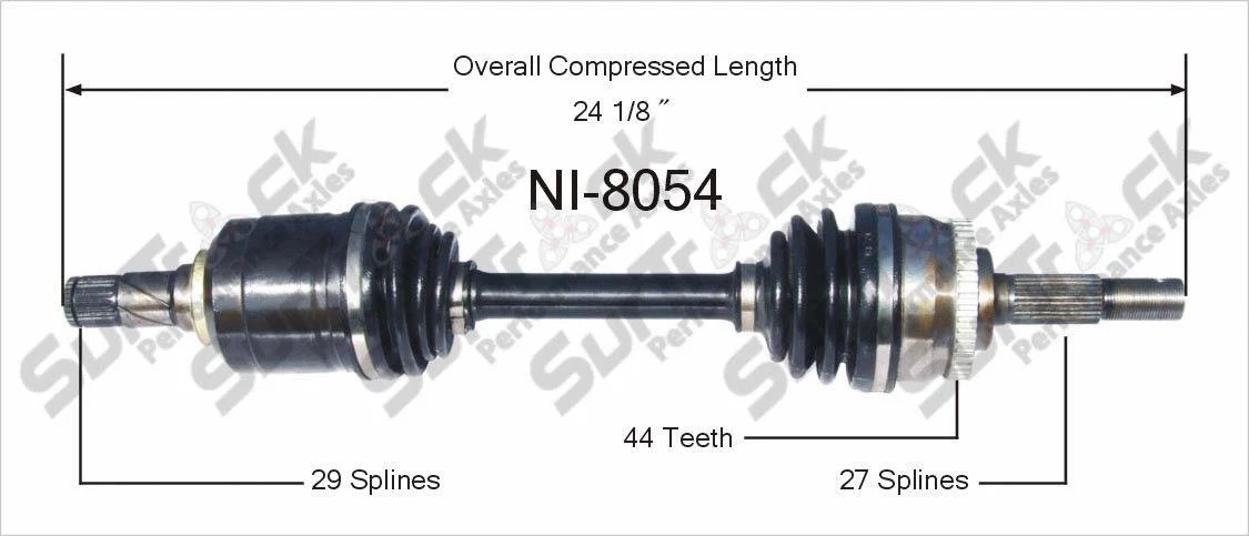 CV Axle Shaft Frt NI-8054 fits 93-97 Altima D/S Automatic W/O Limited Slip Call