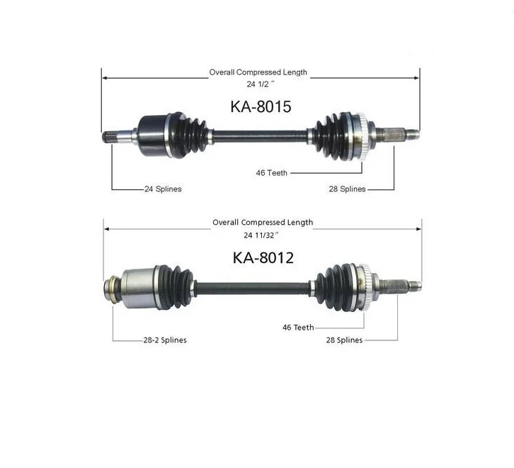 CV Axle Shaft L & R KA-8015 8012 Fits for 01-04 KIA Spectra 1.8L D/S Automatic
