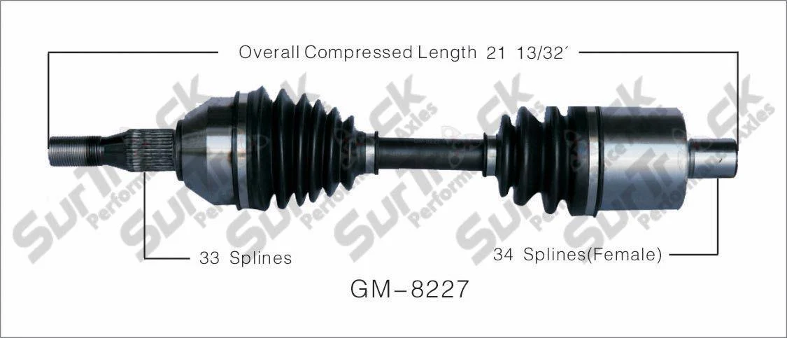 CV Axle Shaft- Front Left GM-8227 Fits 05-08 GXP 06-09 Impala Police 5.3L