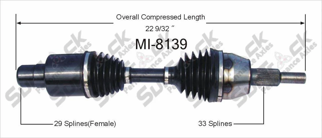 CV Axle Shaft- Front-Left or Right MI-8139 Fits 04-09 Durango 07-09 Aspen