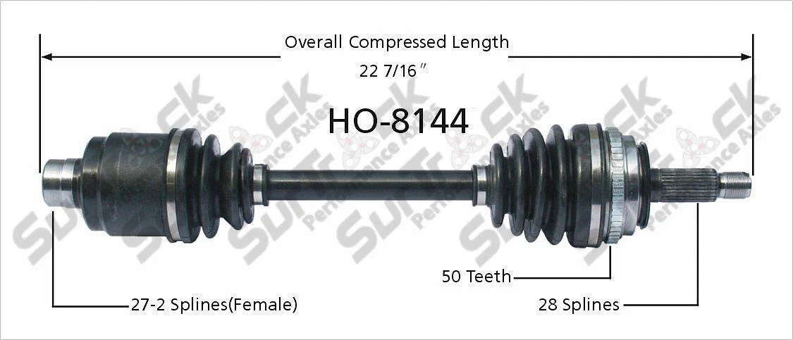 CV Axle Shaft- Front Left SurTrack HO-8144 Fits D/S 95-98 Odyssey