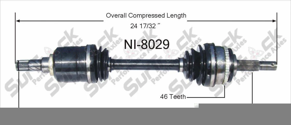 CV Axle Shaft- Front Left SurTrack NI-8029 85-94 Maxima D/S With Automatic