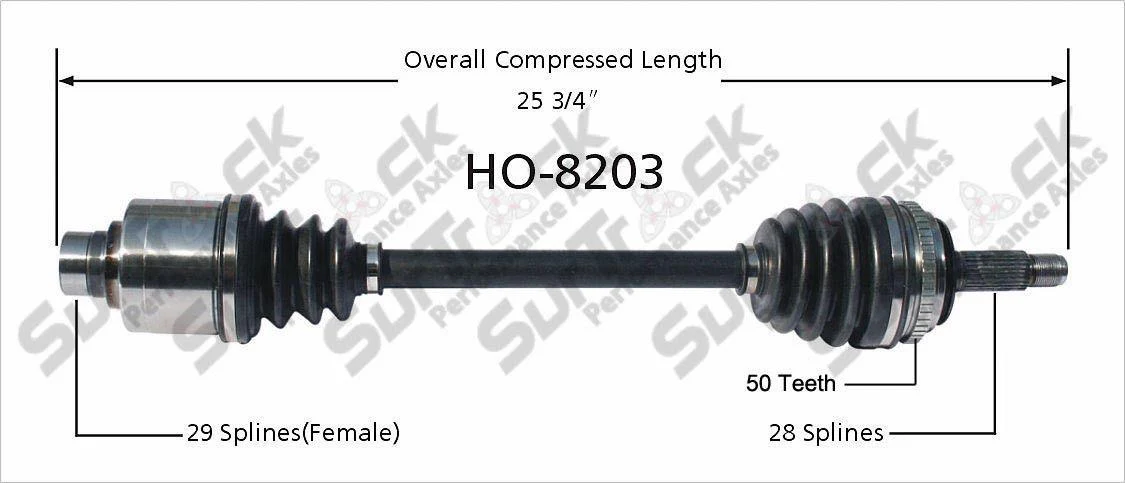 CV Axle Shaft- Front Right HO-8203 Fits For 01-02 MDX 03-04 Pilot