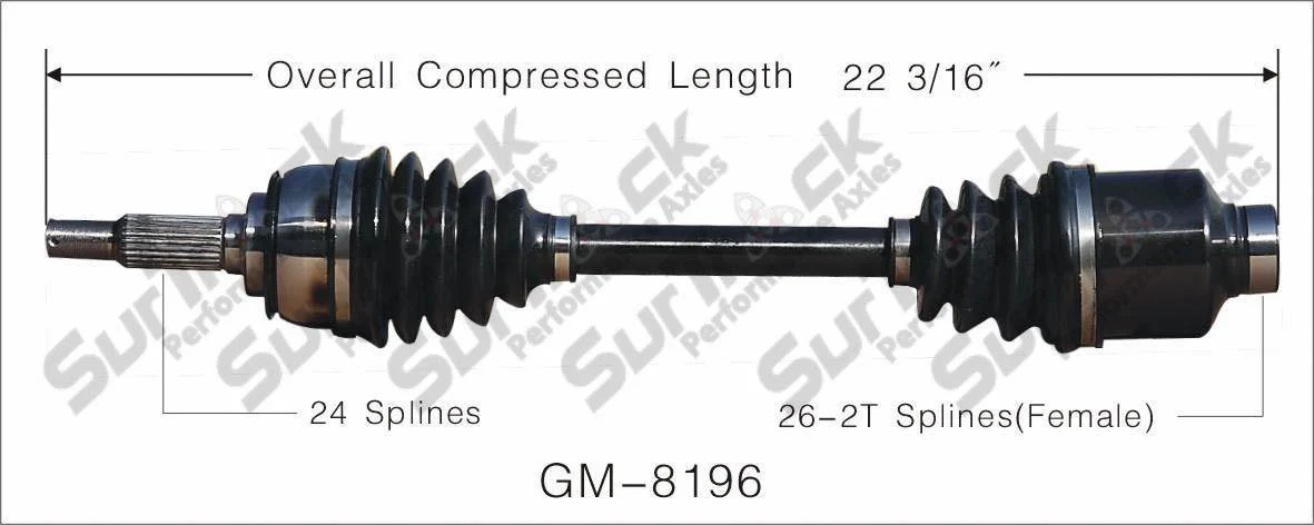 CV Axle Shaft- Front Right SurTrack GM-8196 Spectrum Turbo I-Mark