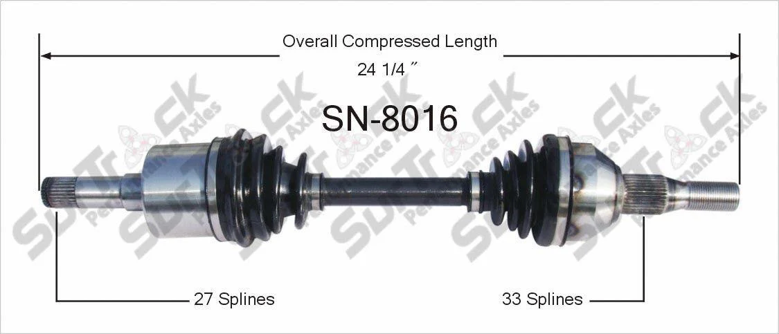 CV Axle Shaft- Front SurTrack SN-8016 Fits Front Equinox Torrent VUE