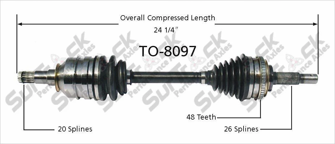 CV Axle Shaft- Front TO-8097 fits 96-00 Toyota RAV4 D/S FWD Only W/ Automatic
