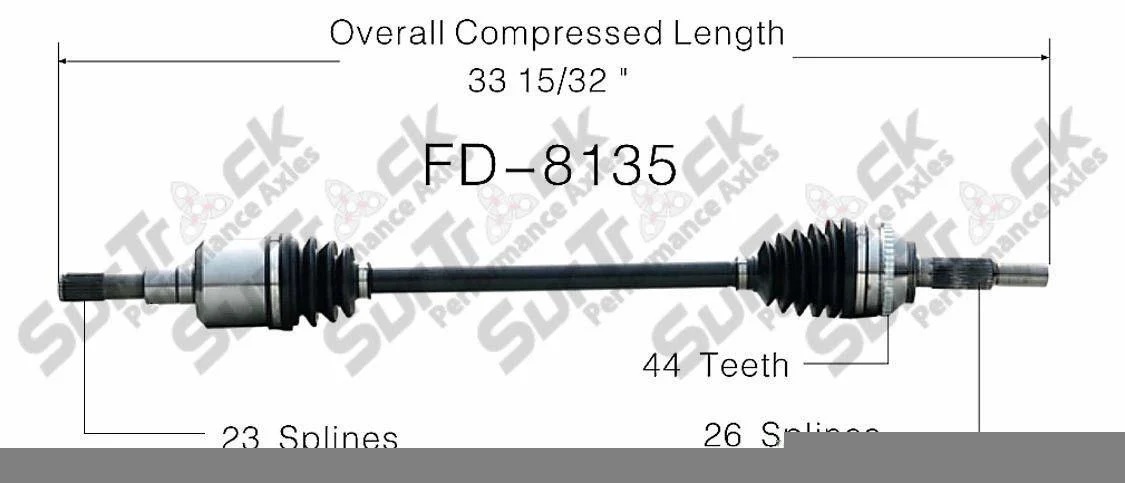 CV Axle Shaft- Rear Right SurTrack FD-8135 Fits P/S Rear Escape 01-07 REAR
