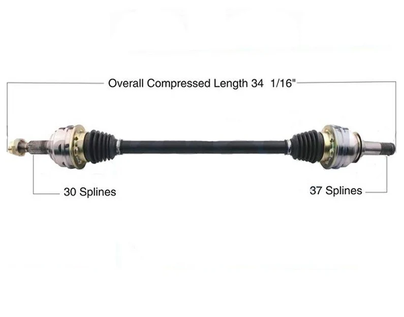 CV DRIVE AXLE SHAFT ASSEMBLY REAR LEFT OR RIGHT SIDE FOR 11-14 VW TOUAREG