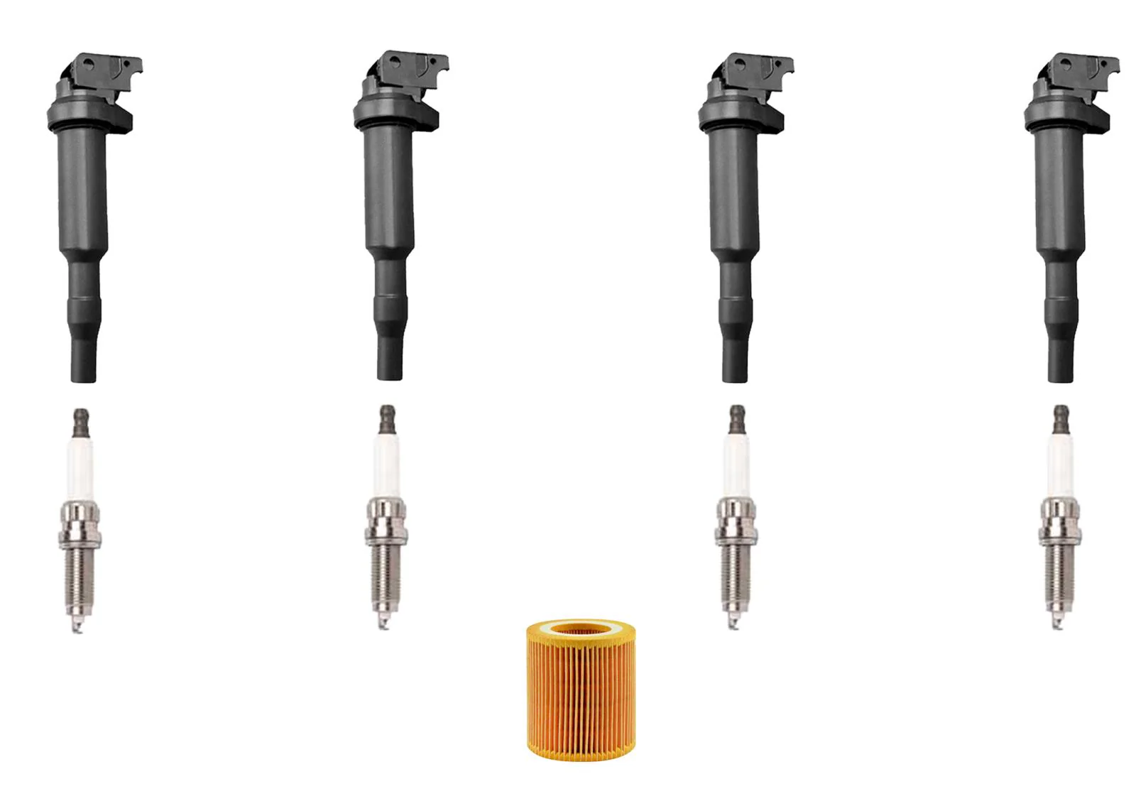 Direct Ignition Coils Spark Plug Tune Up Kit For BMW X1 2.0L 2012 2013 2014 2015 - Image 2