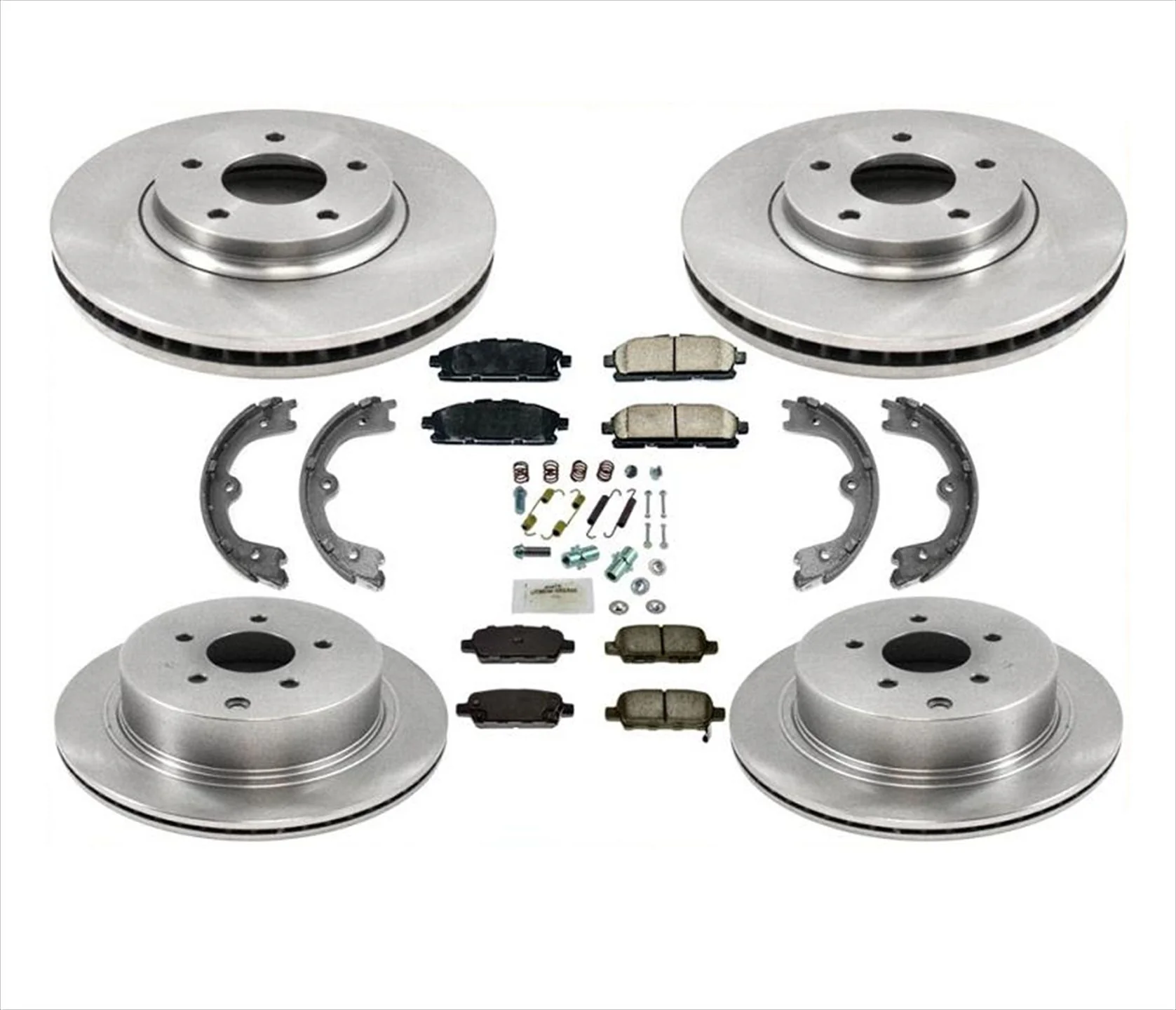 Disc Brake Rotors Ceramic Brake Pads & Parking Shoes For Nissan Quest 2011-2017