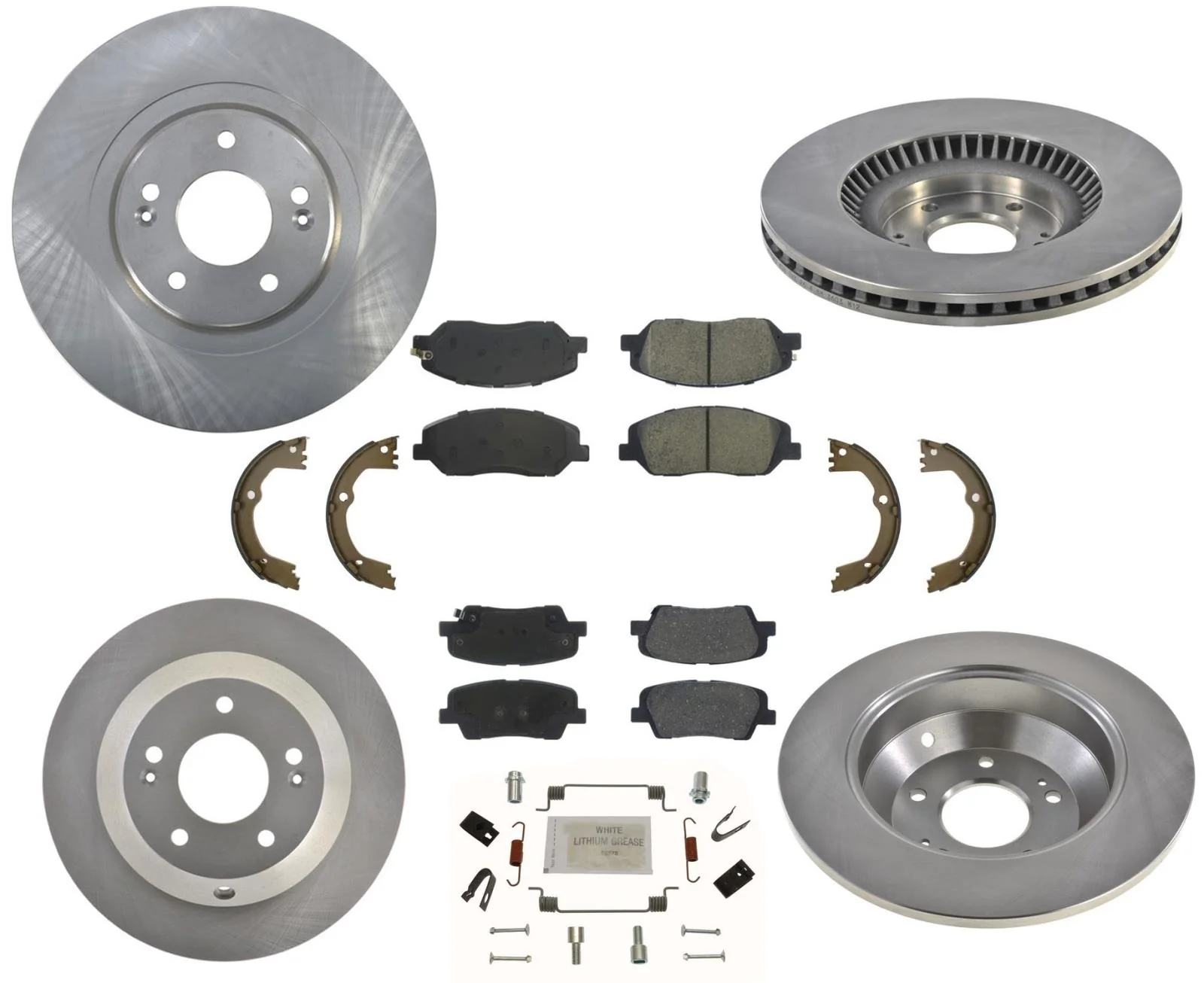 Disc Brake Rotors Pads For 17-19 Hyundai Santa Fe XL W Dual Piston Front Caliper