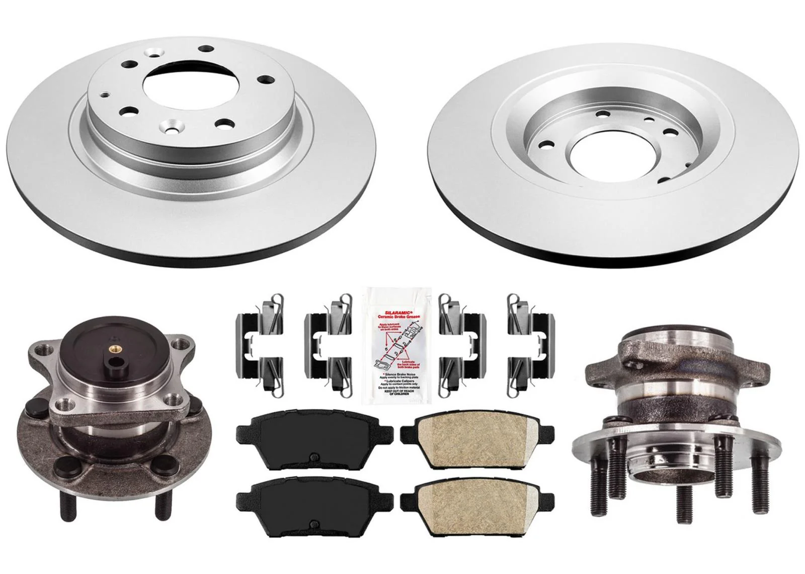 Disc Brake Rotors Pads & Rear Wheel Bearing and Hub Assembly for Mazda 6 09-13