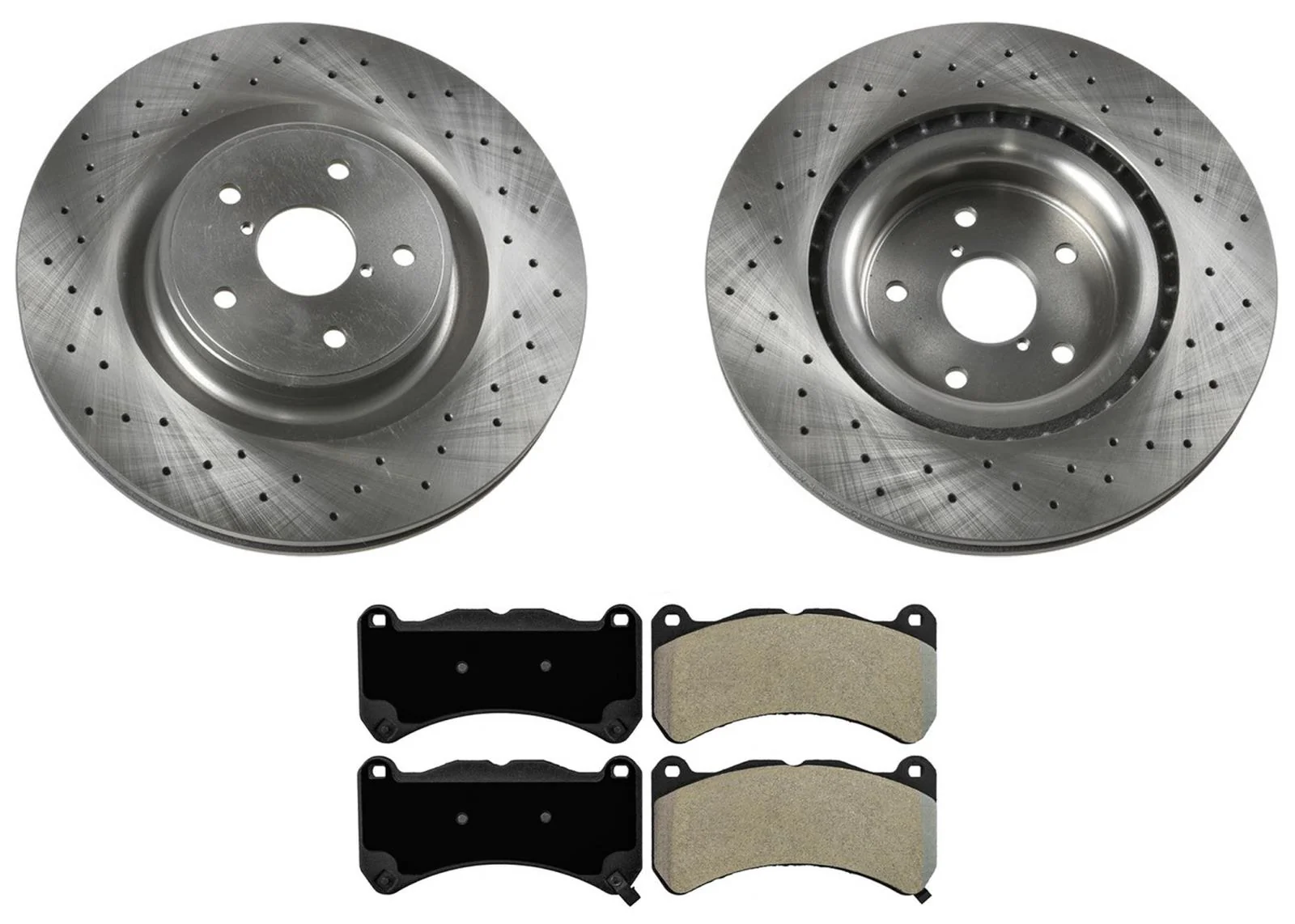 Drilled Front Disc Brake Rotors Disc Brake Pads for Subaru WRX STi 2018-2021