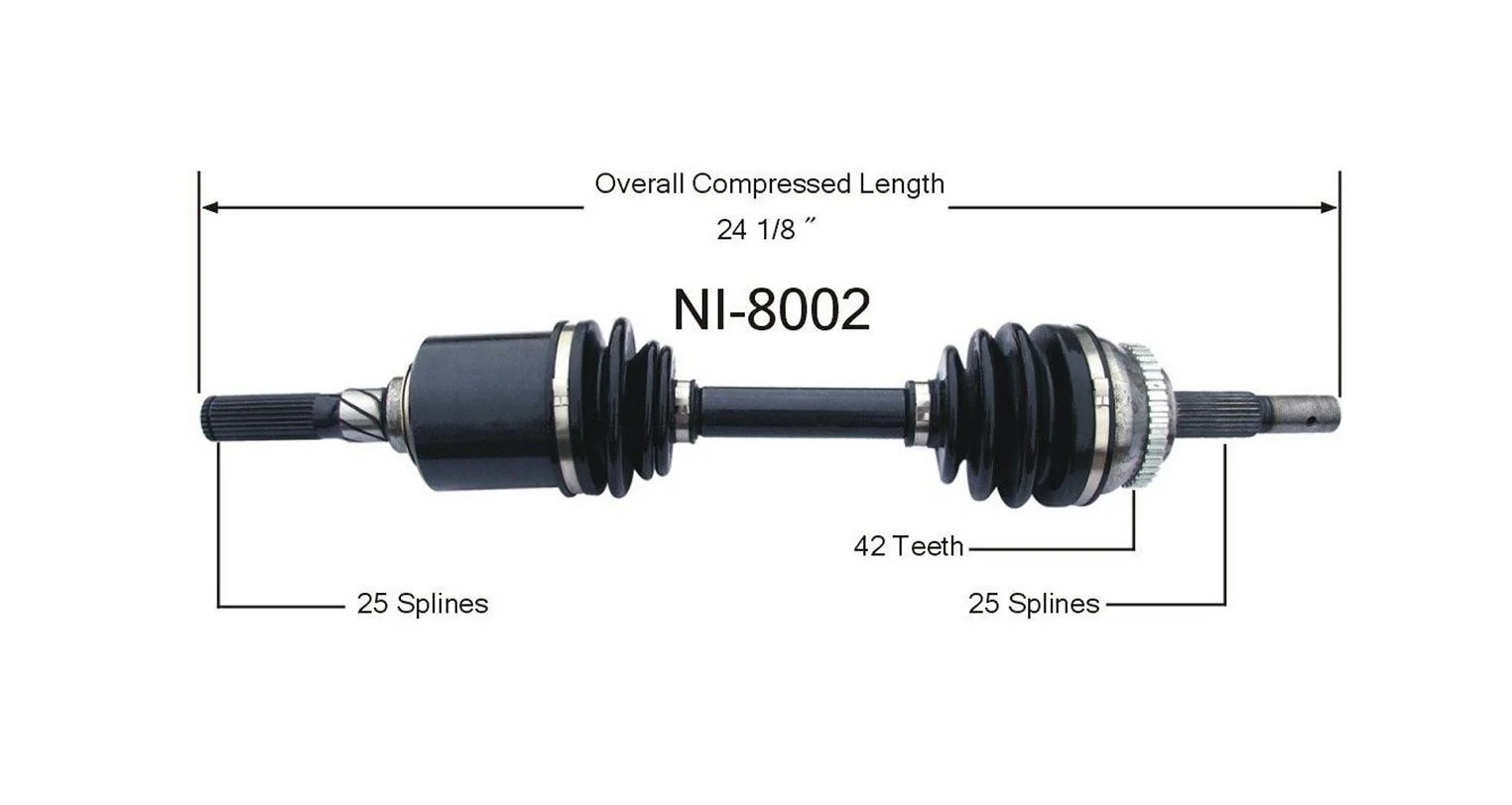 Drivers Side Manual Transmission NI-8002 CV Joint Axle Shaft