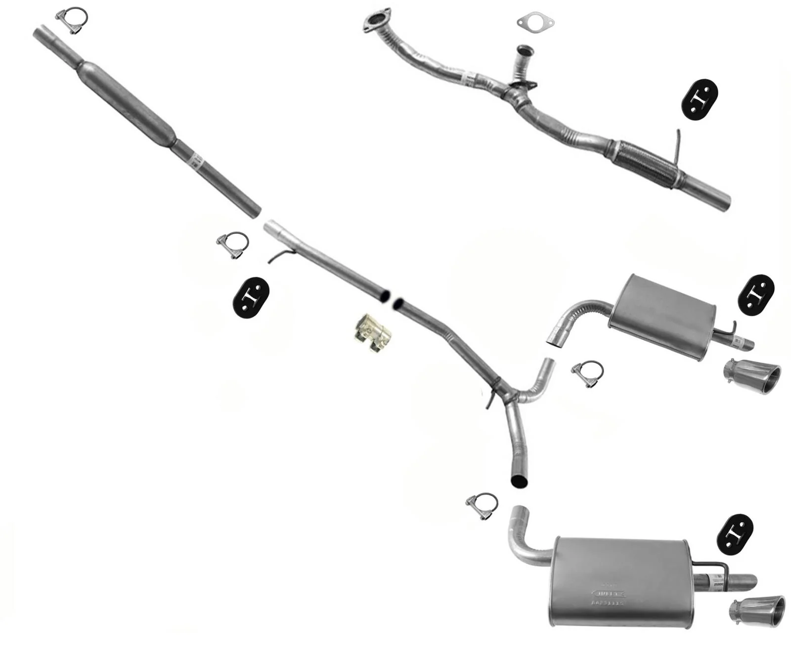 Dual OE Style Exhaust Muffler Pipe System For Ford Explorer 3.5L 2011-2017