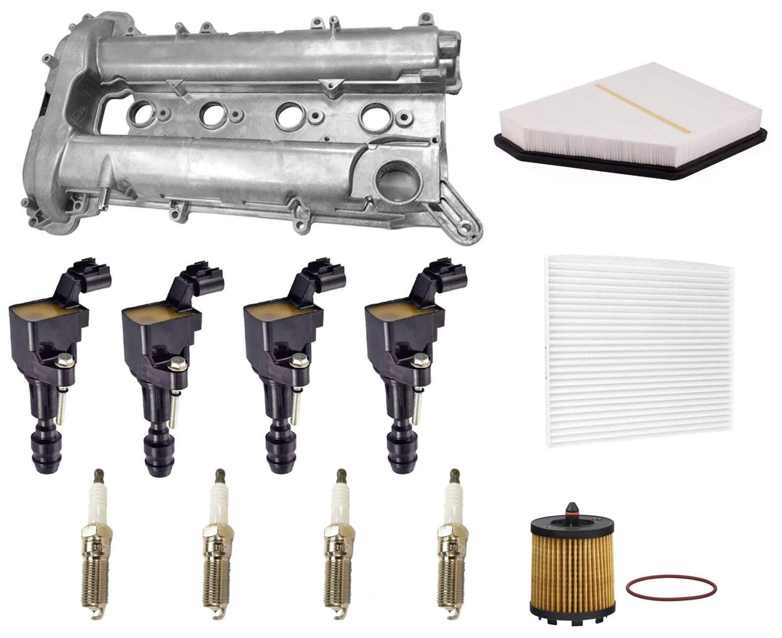 Engine Valve Cover Ignition Coils Tune Up Kit For Chevrolet Equinox 2.4L 10-17