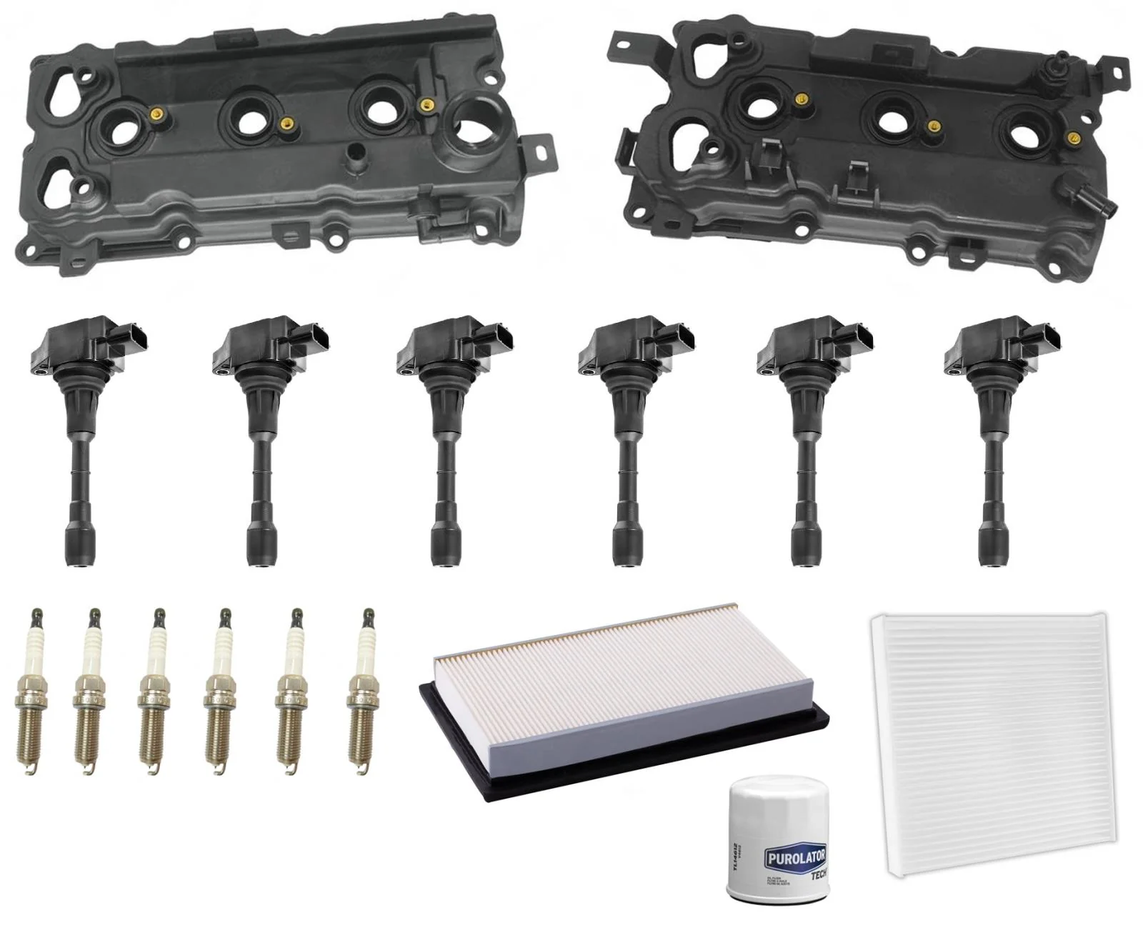 Engine Valve Covers Ignition Coils Tune Up Kit For Infiniti Q50 3.5L 2014-2018